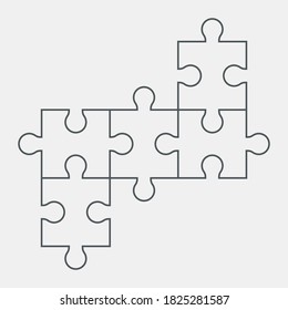 Puzzle simple piece template quality vector illustration cut