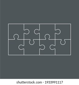 Puzzle simple piece template quality vector illustration cut