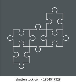 Puzzle Simple Piece Template Quality Vector Illustration Cut