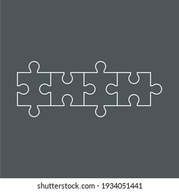 Puzzle Simple Piece Template Quality Vector Illustration Cut