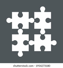 Puzzle simple piece template quality vector illustration cut