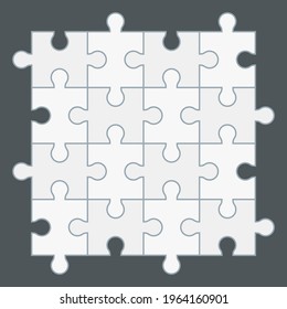Puzzle simple piece template quality vector illustration cut