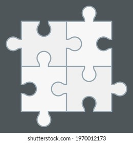 Puzzle simple piece template quality vector illustration cut