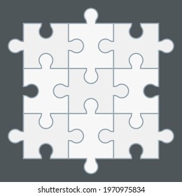 Puzzle simple piece template quality vector illustration cut