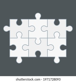 Puzzle simple piece template quality vector illustration cut