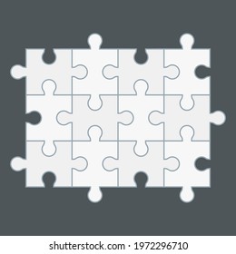 Puzzle simple piece template quality vector illustration cut