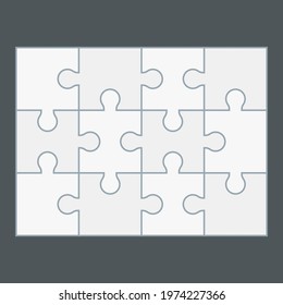 Puzzle simple piece template quality vector illustration cut