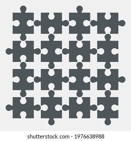 Puzzle simple piece template quality vector illustration cut