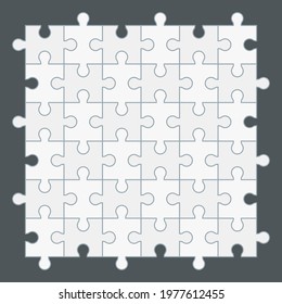 Puzzle simple piece template quality vector illustration cut
