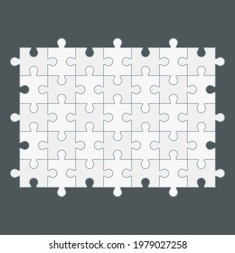 Puzzle simple piece template quality vector illustration cut