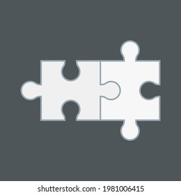 Puzzle simple piece template quality vector illustration cut