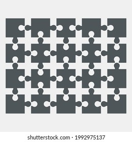 Puzzle simple piece template quality vector illustration cut