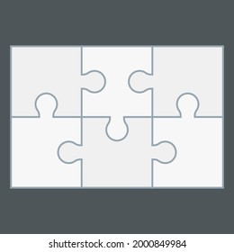 Puzzle simple piece template quality vector illustration cut