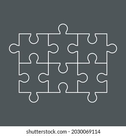Puzzle einfache Stück-Vorlage Qualität Vektorgrafik-Schnitt