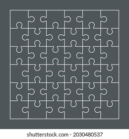 Puzzle simple piece template quality vector illustration cut