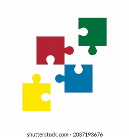 Rompecabezas simple plantilla de la calidad de la ilustración vector