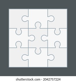 Puzzle simple piece template quality vector illustration cut