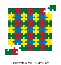 Puzzle simple piece template quality vector illustration cut