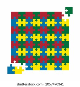 Puzzle simple piece template quality vector illustration cut