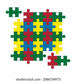 Puzzle simple piece template quality vector illustration cut