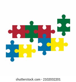 Puzzle simple piece template quality vector illustration cut