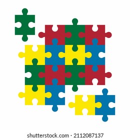 Rompecabezas simple plantilla de la calidad de la ilustración vector