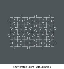 Puzzle simple piece template quality vector illustration cut