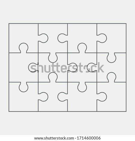 Puzzle simple piece template quality vector illustration cut