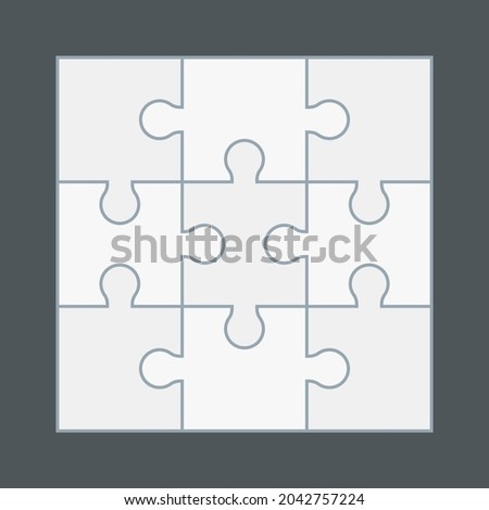 Puzzle simple piece template quality vector illustration cut