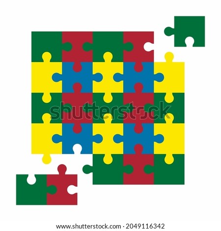 Puzzle simple piece template quality vector illustration cut