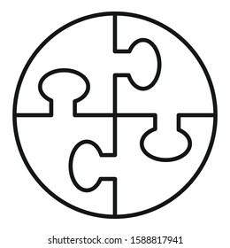 Puzzle skills icon. Outline puzzle skills vector icon for web design isolated on white background