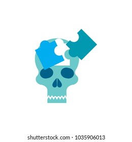 Puzzle Skull Logo Icon Design