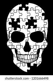 puzzle skull,  vintage design t shirts