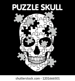 puzzle skull,  vintage design t shirts