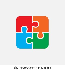 puzzle solid icon, color vector illustration, pictogram isolated on white