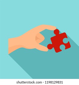Puzzle solution icon. Flat illustration of puzzle solution vector icon for web design