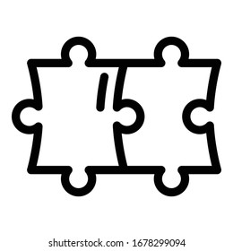 Puzzle solution icon. Outline puzzle solution vector icon for web design isolated on white background