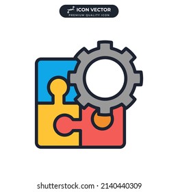 puzzle solution icon symbol template for graphic and web design collection logo vector illustration