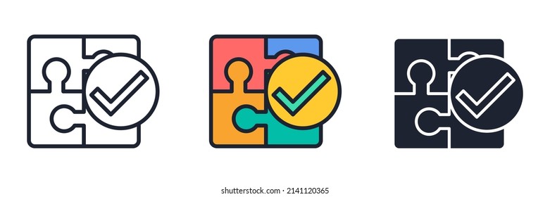 puzzle solution icon symbol template for graphic and web design collection logo vector illustration