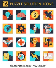 Puzzle solution icons