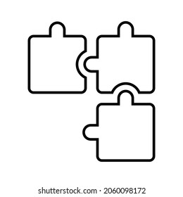Puzzle, solution line icon. Outline vector.