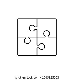 puzzle solution sign line black vector icon