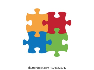 Puzzle solutions  vector illustration on background