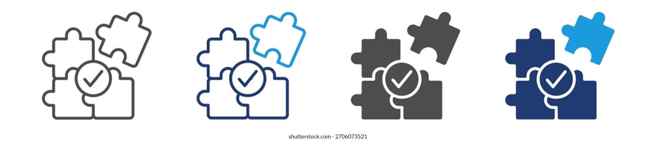 puzzle solving icon set multie style