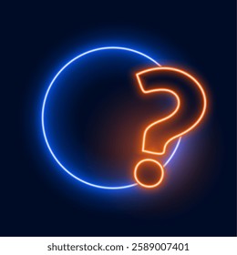 puzzle solving question mark background with glowing neon effect vector 