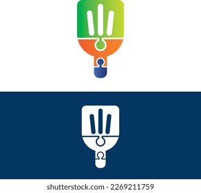 Puzzle Spatula Logo Design Vector