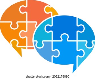 Puzzle speech balloon icon set