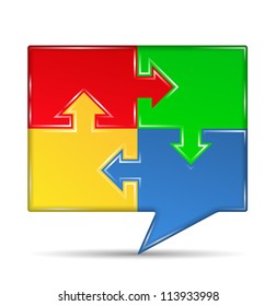 Puzzle speech bubble, vector eps10 illustration