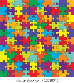 Puzzle With Split Complementary Colors - VECTOR