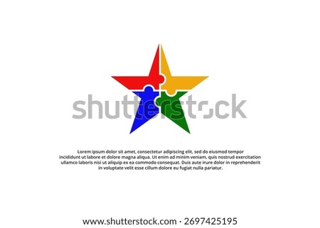 puzzle and star logo of unity and humanity